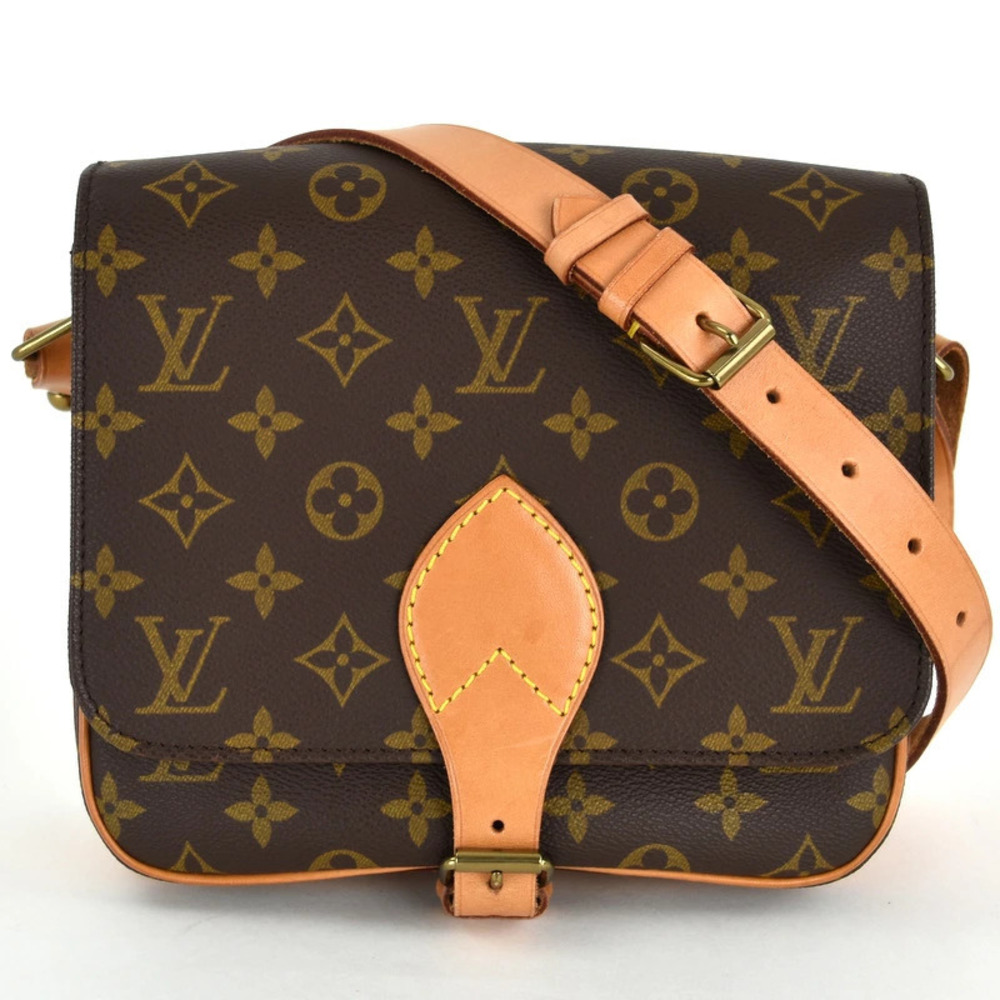Louis Vuitton Cartouchiere Shoulder Bag Crossbody Brown Leather One